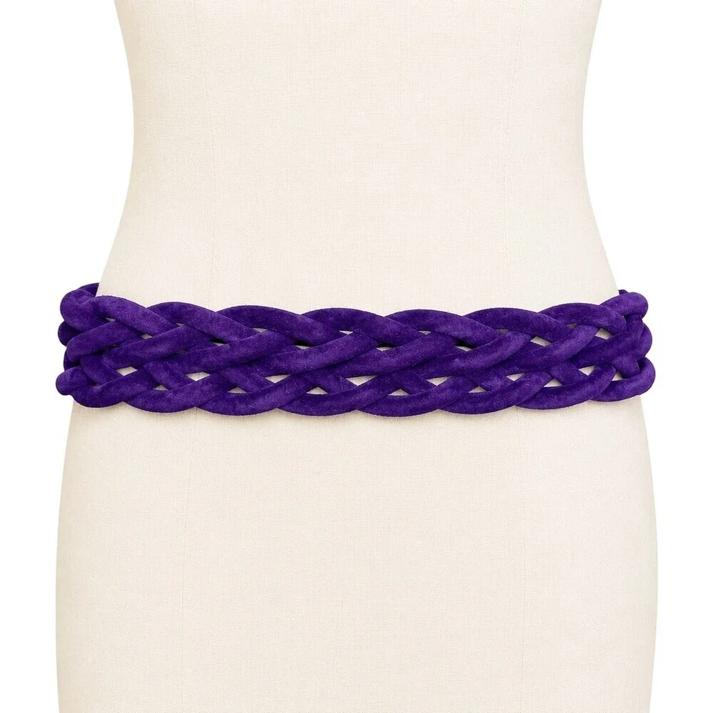 Emanuel Ungaro Parallele Paris Vintage 90's Purple Suede statement belt gold NWT